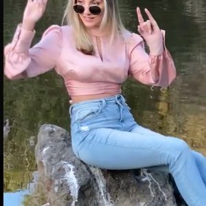 Beautiful blush silk feel crop top